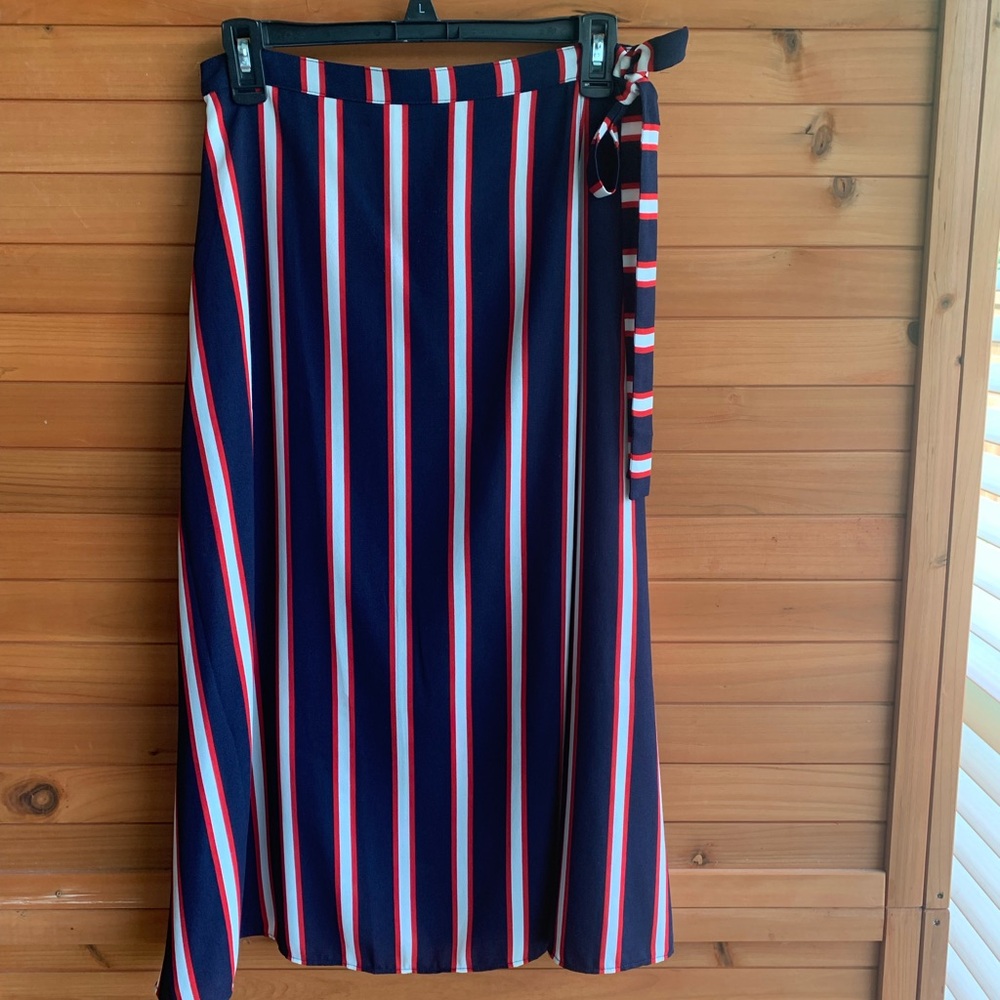 Abound Striped Wrap Skirt, Red White & Blue, Small